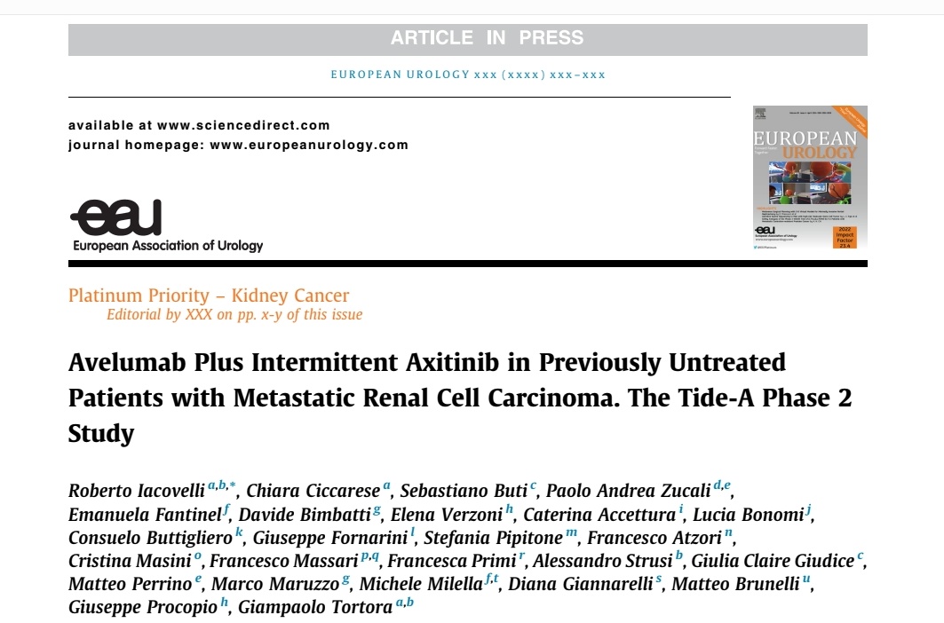 📢Thrilled to announce that TIDE-A trial is finally out on @EUplatinum! Thanks to all coauthors for supporting 1️⃣st trial of TKI interruption in IO combo for #mRCC. sciencedirect.com/science/articl… @montypal @DrChoueiri @tompowles1 @brian_rini @OncoAlert @Unicatt @KidneyCancer @IKCCorg