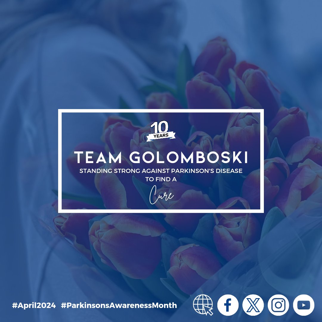 Just a little over a week a away from April, Parkinson's Disease (PD) Awareness Month.

Learn more about Team Golomboski at teamgolomboski.com.

#ParkinsonsAwarenessMonth #StandStrongTogether #April2024 #APDARI