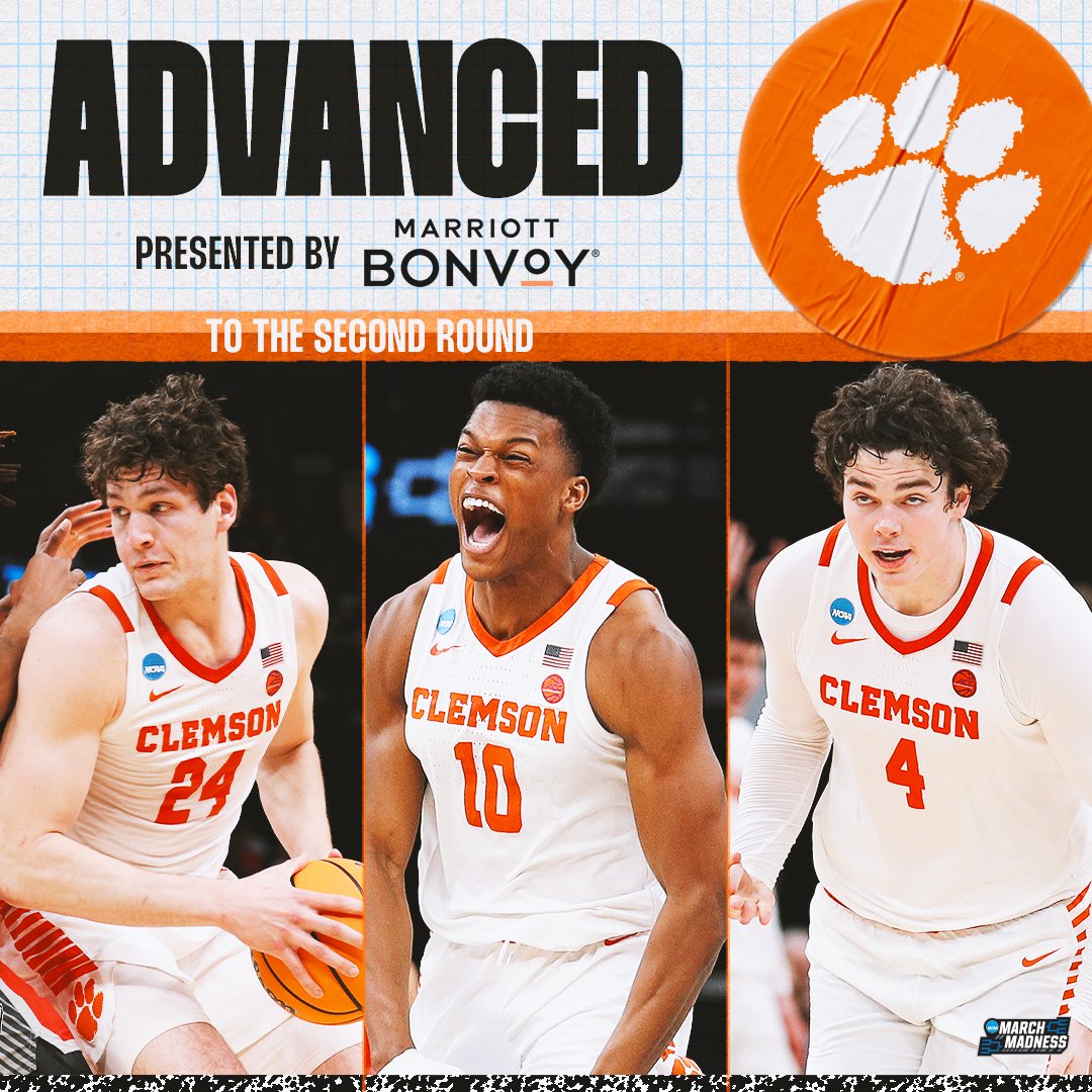 (6) CLEMSON STORMS INTO THE SECOND ROUND ☔️

Clemson snags a big win over (11) New Mexico 77-56 🐅

#MarchMadness