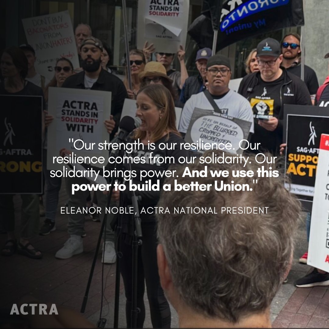 The Hollywood strikes are a stark warning to our screen industry in Canada. The power of solidarity has never been more crucial - @actrapresident Eleanor Noble explains why in her #ACTRAMagazine story. Read how unions around the world are coming together: bit.ly/4cqk1t3