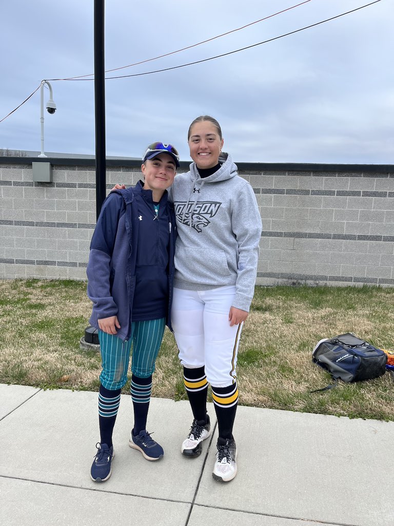 Nice to see our alumni, Cassidy Relay UNCW & Amanda Medina Towson meeting up at their games! @cassidyxxrelay1