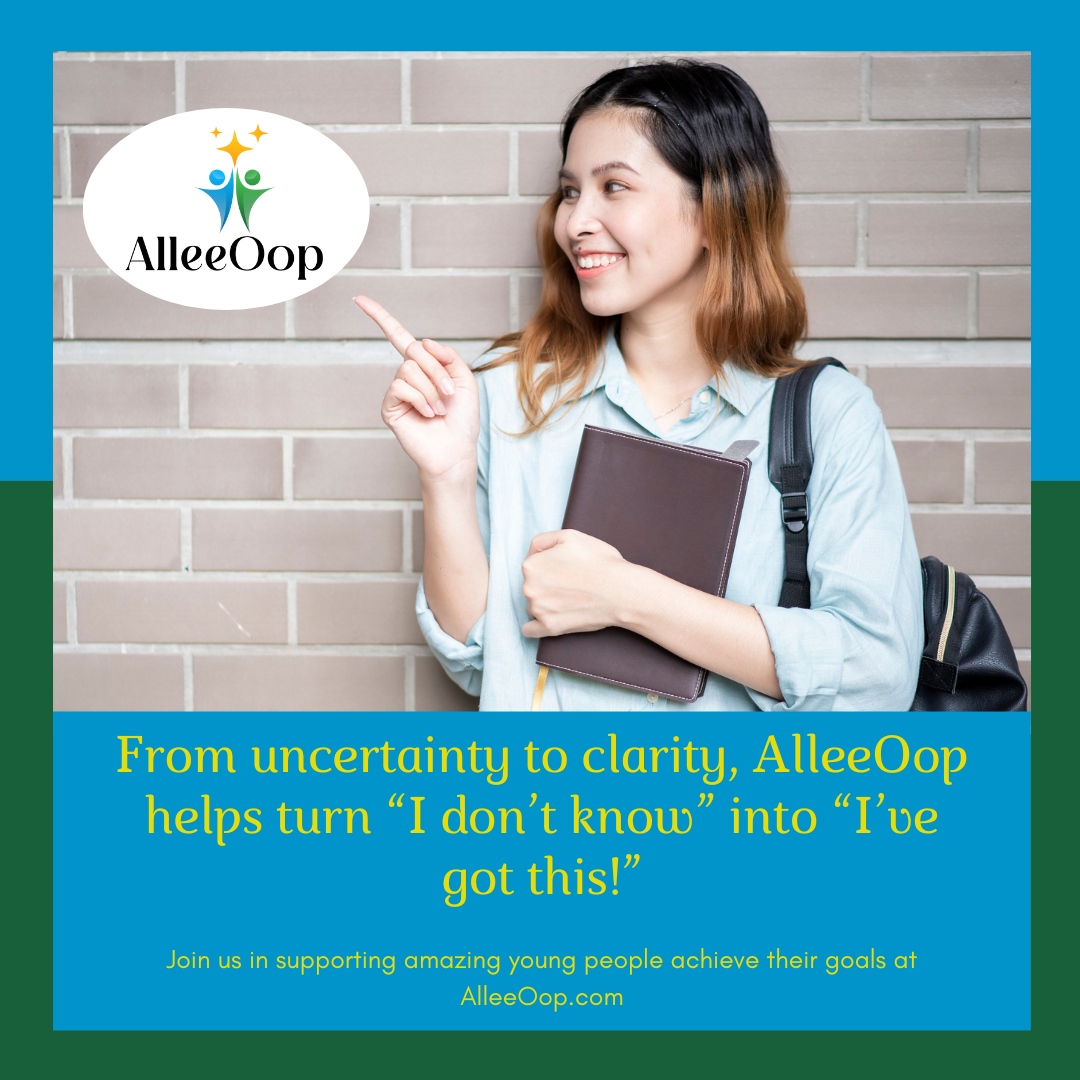 AlleeOopUS's tweet image. #FeelGoodFriday Transformation - from uncertainty to clarity, AlleeOop helps turn &quot;I don&apos;t know&quot; into &quot;I’ve got this!&quot; See how our app can change lives by connecting young people to Vision Coaches that help them find inspiration for their future. #AlleeOop #EdTechApp