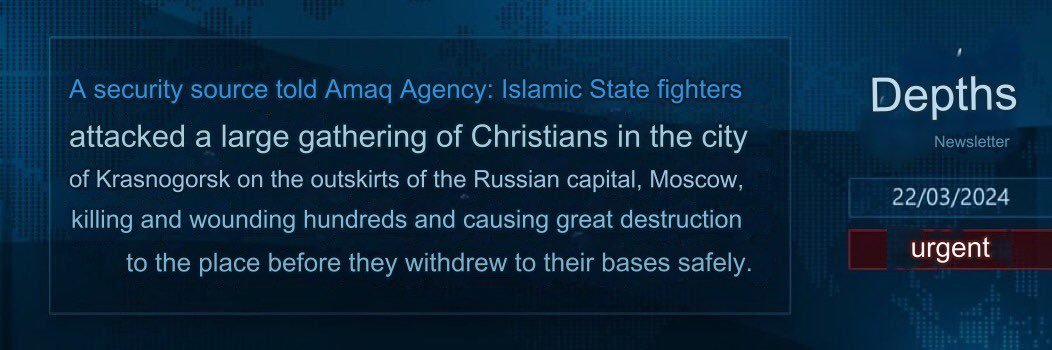 CollinRugg's tweet image. BREAKING: ISIS claims responsibility for the terror attack in Moscow.

President Vladimir Putin has not yet made a public statement about the attack on Crocus City Hall.

The U.S. seemed to have knowledge that an attack was coming considering on March 7th, the U.S. warned that…