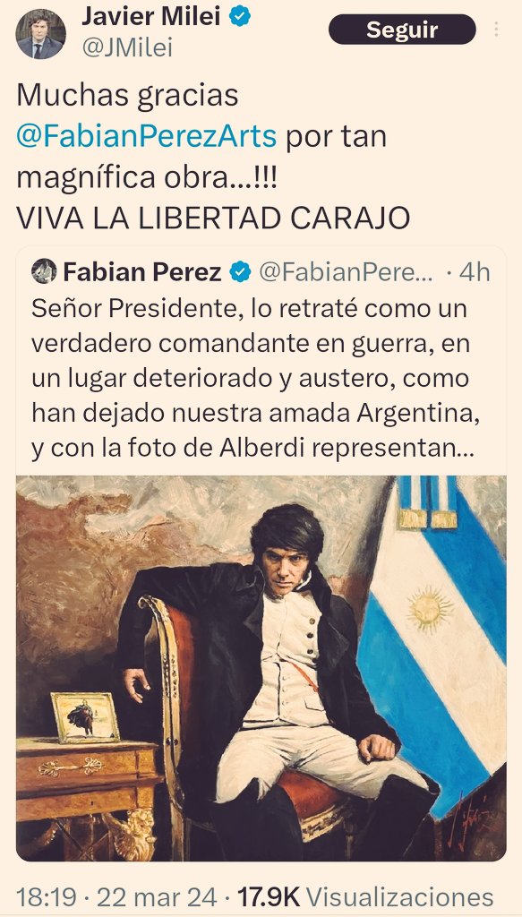 Milei sólo está preocupado por justificar el cuadro derrotista 'La abdicación de Jamoncito'. Para el 'embajador de la luz', el ataque terrorista en Moscú no merece repudio, aún cuando Rusia es una de las pocas potencias que respalda la soberanía argentina sobre Malvinas.