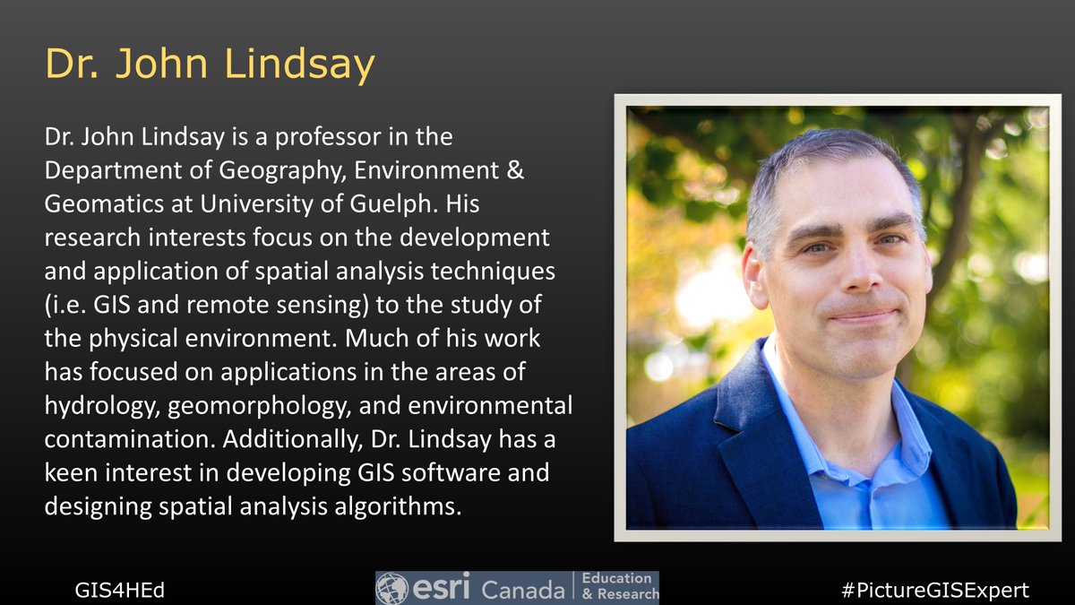 GIS4HEd's tweet photo. π¨ Picture a GIS Expert Alertπ¨
1β£π§΅Weβre delighted to have Dr. John Lindsay @whiteboxgeo today to share his inspiring career journey and passion for GIS. Dr. Lindsay worked as a Professor at the University of Guelph @uofg. #GISExpert #geomorphometry #geospatial https://t.co/90jCXE2hBL