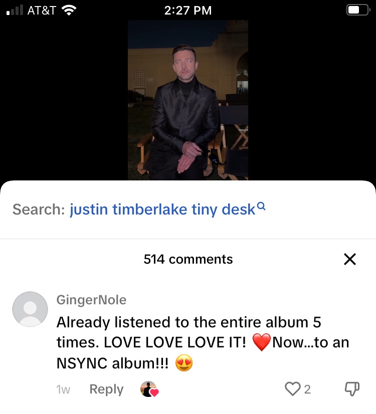 OneNsync's tweet image. A couple comments Justin recently liked on his TT.