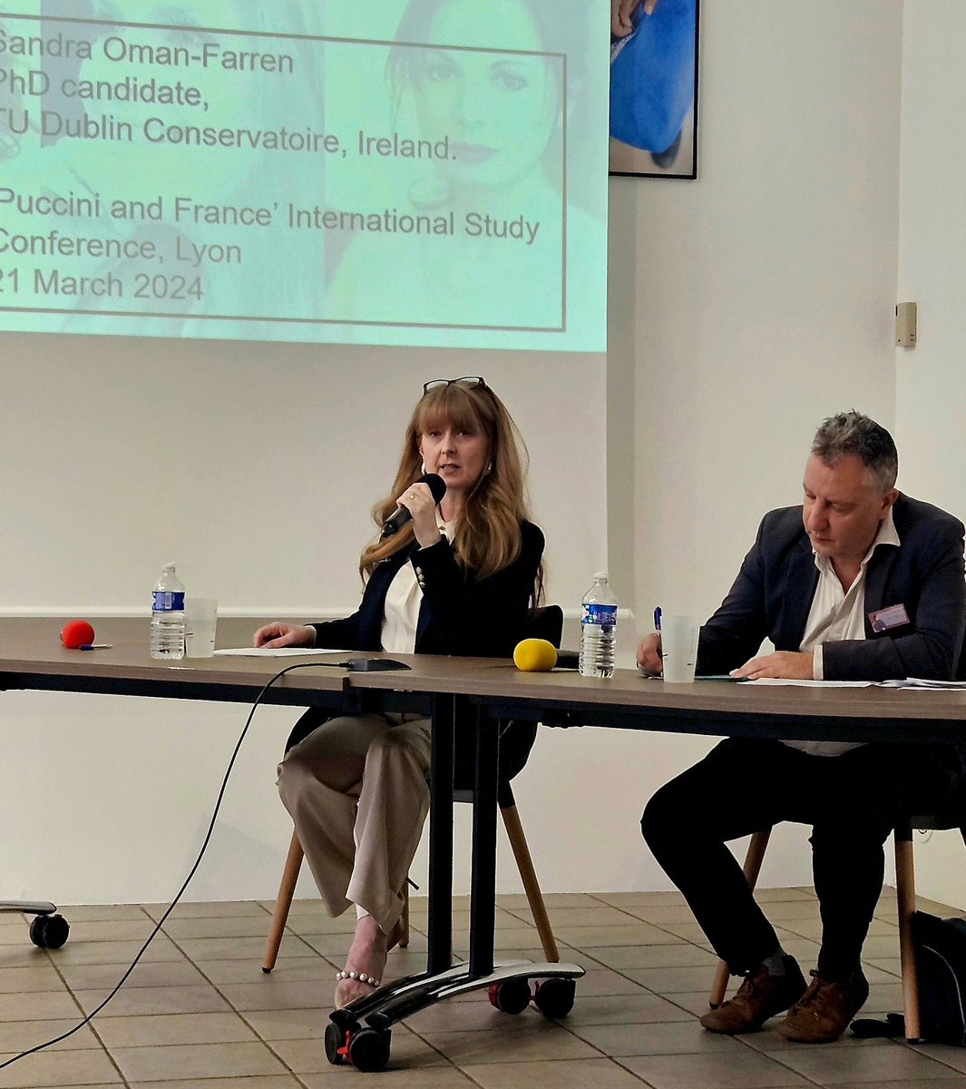 SandraOman1's tweet image. Honoured to present a paper at the "Puccini and France" International Conference, organised by the @univ_lyon2 and #CentroStudiGiacomoPuccini
Sincerest thanks to my supervisor, @RehTalbot for her wonderful support always.
@IrishResearch @TUconservatoire