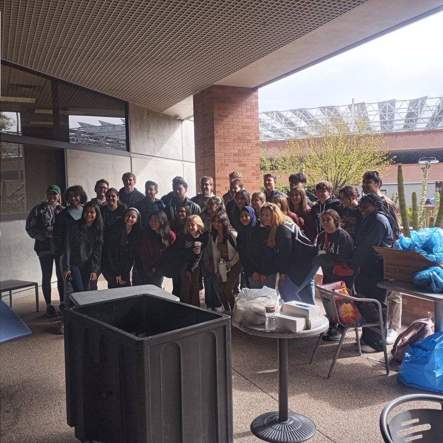 Last Friday students from WP Carey Business School made pollen bombs and pollinate the first flowers of the new harvest season on the Medjool date palms on Palm Walk.