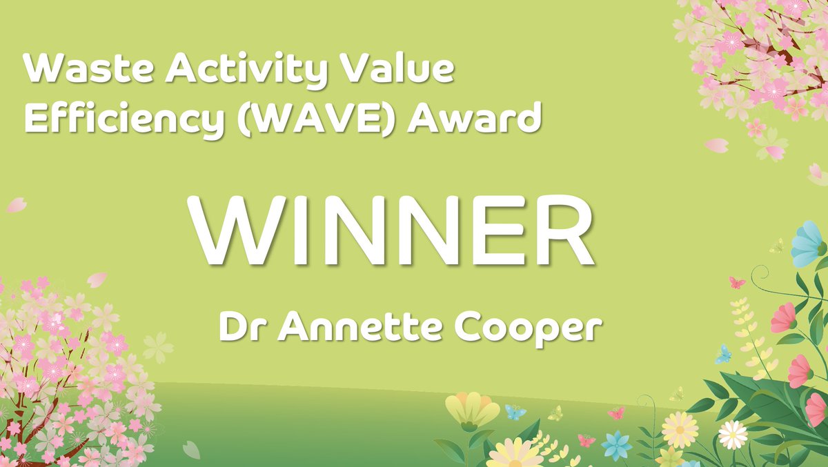 ✨ 𝗧𝗢𝗚𝗘𝗧𝗛𝗘𝗥 𝗔𝗪𝗔𝗥𝗗𝗦 𝟮𝟬𝟮𝟰✨

Let's give a big round of applause to Dr. Annette Cooper, winner of the Waste Activity Value Efficiency (WAVE) Award! 🏆

#TogetherAwards2024