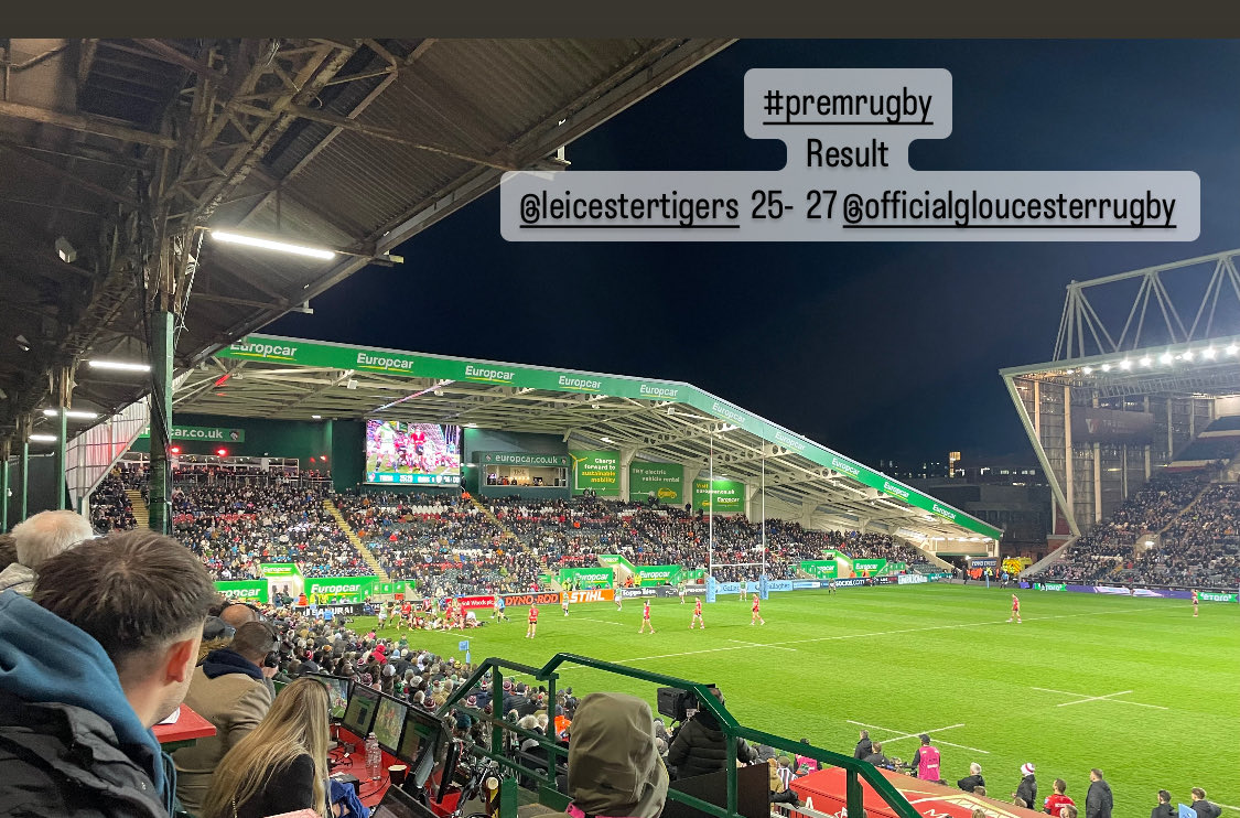 #premrugby result ⁦@LeicesterTigers⁩ 25-27 ⁦@gloucesterrugby⁩ ⁦@BBCGlos⁩ #theslatercup comes to #kingsholm