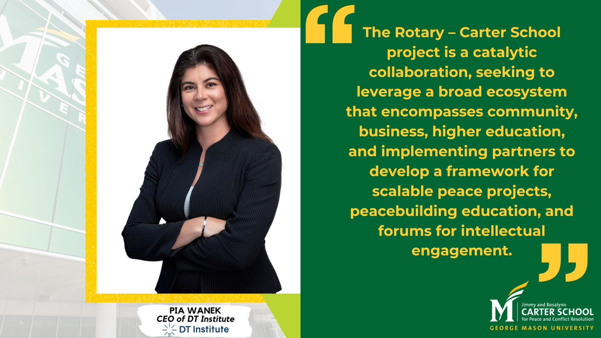 Have you heard about the new Carter School – Rotary partnership? Our donors have! To learn more about the partnership, please visit: ow.ly/lyi350QZRKG #GMUCarterSchool @Rotary @WeAreDTI