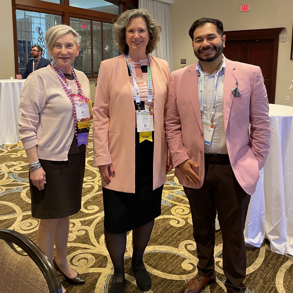 Mary_K_Carroll's tweet image. Scenes from #ACSSpring2024 [#4]: @judygiordan, Gerardo Castillo Valdes &amp;amp; I were tickled pink to have the opportunity to thank donors to @AmerChemSociety   programs, including #ACSProjectSEED &amp;amp; #ACSScholars. acs.org/donate.html