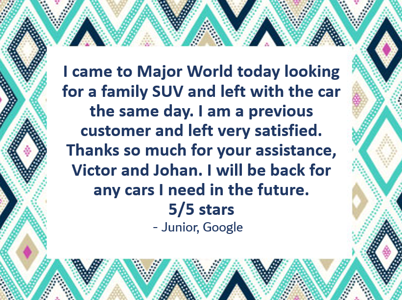 MajorChevrolet's tweet photo. We're delighted to have exceeded your expectations again! Victor and Johan are dedicated to making your car-buying experience seamless. Thank you for choosing Major World Chevrolet, we look forward to serving you again! https://t.co/kmYrv0Zw0z