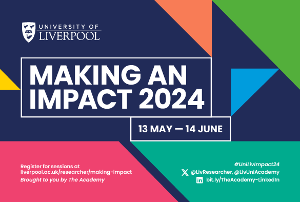 Learn tools for maintaining a successful online profile and showcase your research with our #UniLivImpact24 session - Making Social Media Work for You: How to promote your research (15 May). Register: …ocialMediaWorkforYou.eventbrite.co.uk @UoL_RSA @LivUniAcademy @LivUniResearch