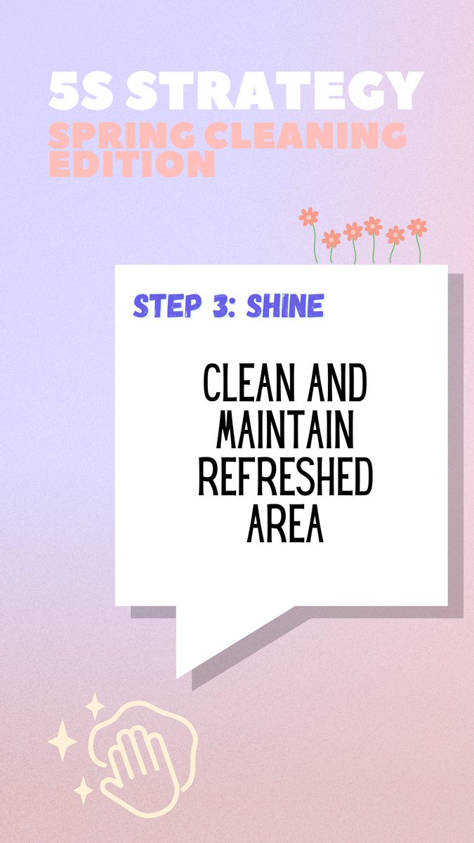 Step 3⃣ in the 5S strategy: SHINE Now that you have decluttered and organized, it's time to maintain this new, clean space! Keep it polished and shiny. #5S #springcleaning #shine