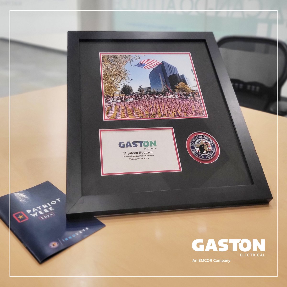 Just received this amazing, framed photo and challenge coin from our friends at @MAFallenHeroes. We're proud to continue our support of all Patriot Week events including the 9th Annual Rededication of the MFH Memorial in #Boston's Seaport. Honor, Support, Empower, Educate.