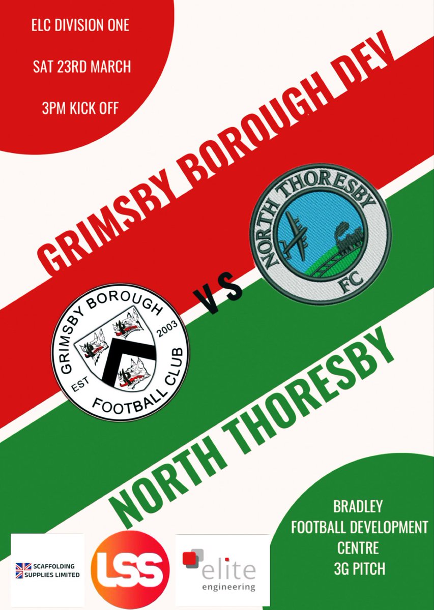 A big game for our young lads tomorrow as we welcome North Thoresby to Bradley in a clash at the top of the league with both teams still in with a shout of the title! 3pm kick off on the 3G⚽️🔴⚪️
