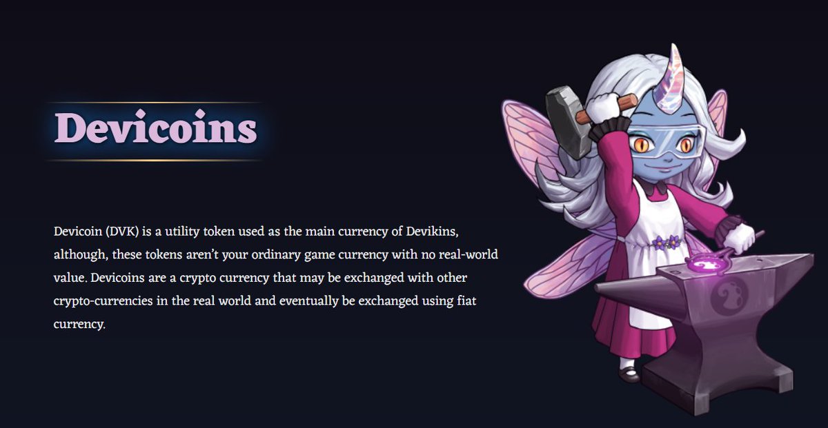 .<a href="/devikins_game/">Devikins</a> is an innovative blockchain-based gaming project. It introduces a new gaming concept where players collect, train, and battle with digital creatures called "Devikins." These Devikins are unique and represented as non-fungible tokens (NFTs) on the blockchain.

🔹In