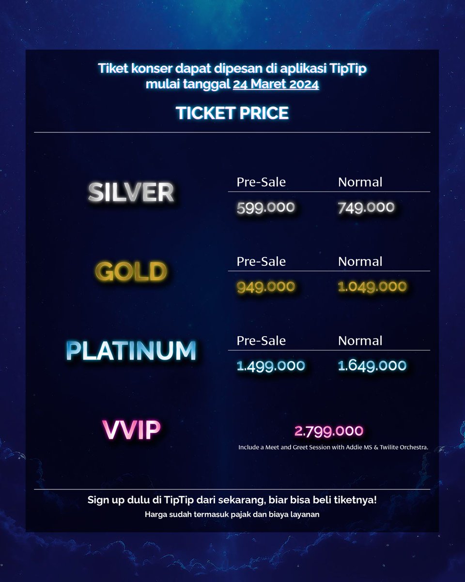 addiems's tweet photo. TipTip & East Ventures
mempersembahkan
VIDEO GAME CONCERT
by Twilite Orchestra, Addie MS
25 Mei '24, Ciputra Artpreneur
Tiket:
Pre-sale: 24 Maret 2024
Di: https://t.co/0ksQbqrxKn
.
#VideoGameConcert
#TwiliteOrchestra https://t.co/JSs06DBedJ