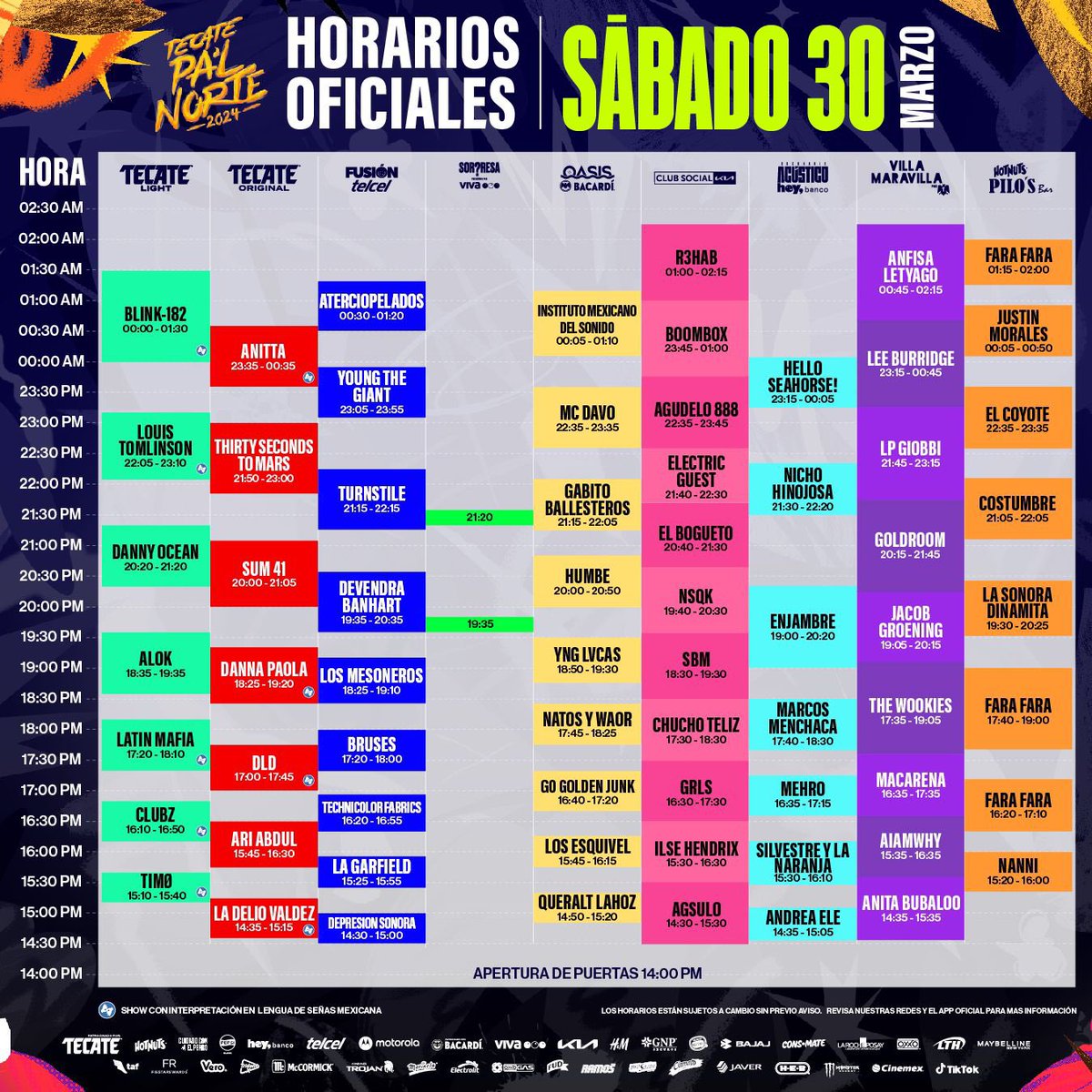 QueretaroMas's tweet photo. Listos los horarios del #TecatePalNorte2024 🎉🎤

Qué artistas son tus favoritos? 

#Tecatepalnorte https://t.co/LjCSKlLIOL