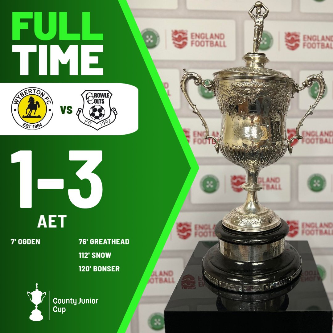 LincolnshireFA's tweet photo. FT: CROWLE COLTS ARE THE 2024 COUNTY JUNIOR CUP CHAMPIONS!!! https://t.co/9ga0vOYkHt