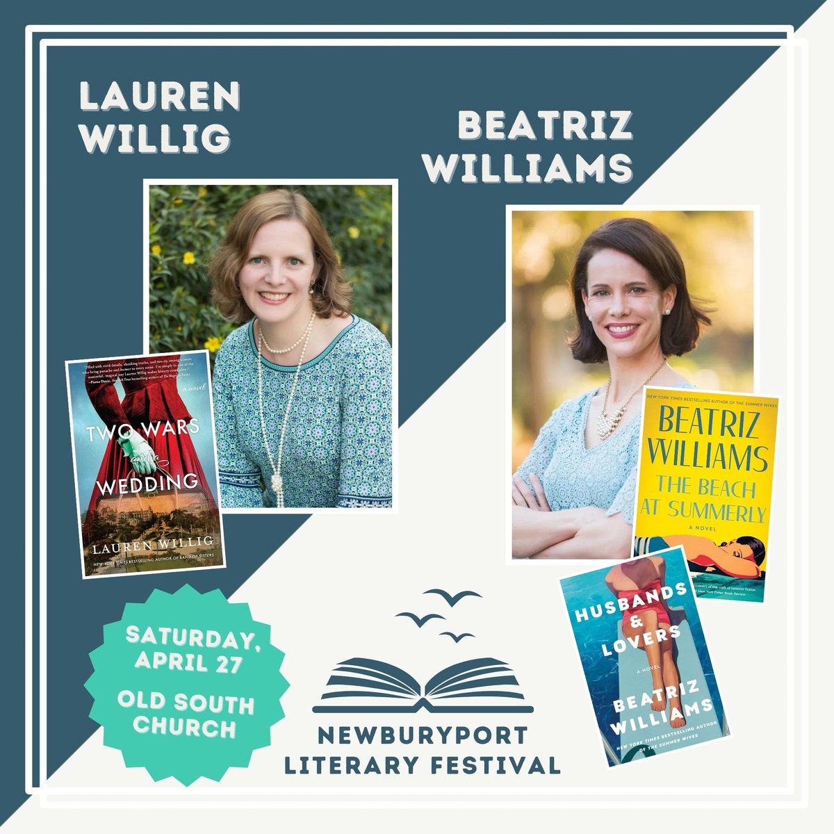 Together frequent collaborators and friends @authorbeatriz and @laurenwillig will discuss their work, their collaborative process, and how they make so many historical moments come alive on Saturday, April 27 at 9:00AM at the Old South Church in #Newburyport.