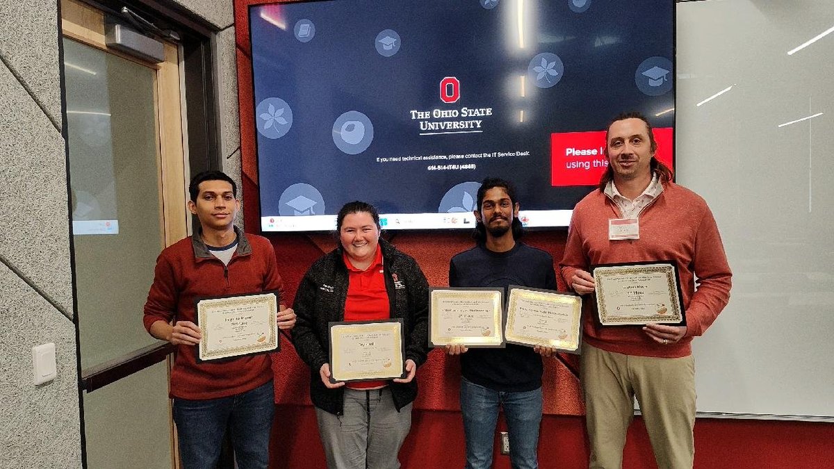 Congratulations to Lindsey Lab members! <a href="/jorgeromi8/">Jorge Rodriguez</a> for 2nd place MS proposal, Jonathan Moore for 3rd place MS proposal, <a href="/PrabathSenevir5/">Prabath Senevirathne</a> on 2nd place proposal &amp; people's choice, and <a href="/tdill25/">Taylor Dill</a> people's choice at the HCS Grad Research Symposium 🥳
