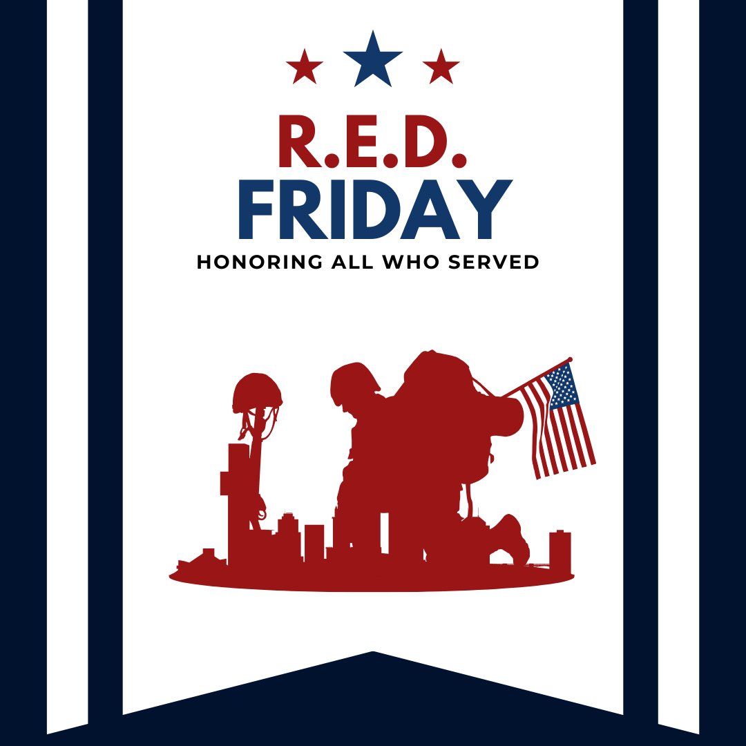 Red symbolizes courage, sacrifice, and resilience. Today, and every Friday, we proudly wear it in solidarity with our deployed troops.#REDFriday

#RememberEveryoneDeployed #SupportOurTroops #NeverForget #DeployedHeroes #TroopAppreciation #FridayRedSalute #HonorTheBrave