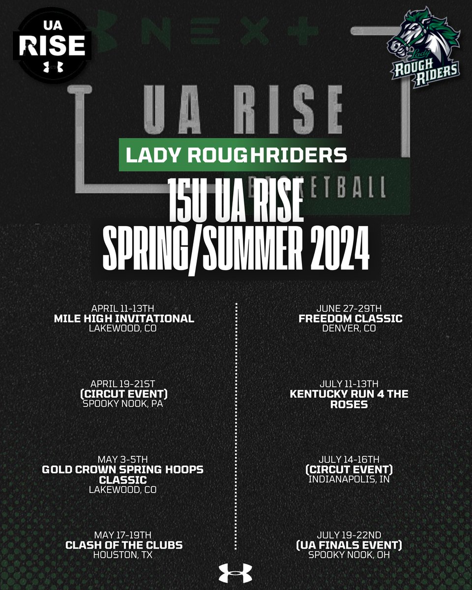 OUR 15UA RISE ROSTER‼️ @WeissCharlotte_ @MacieFerg03 @emersondrake @chloe_hickory @remiikingdom @avery_w143 @evilynmorwood @ginger_m09 @rae_coronado3 @nevegustafson Our 15’s are back and we are so excited for the Spring/Summer! #GORIDERS