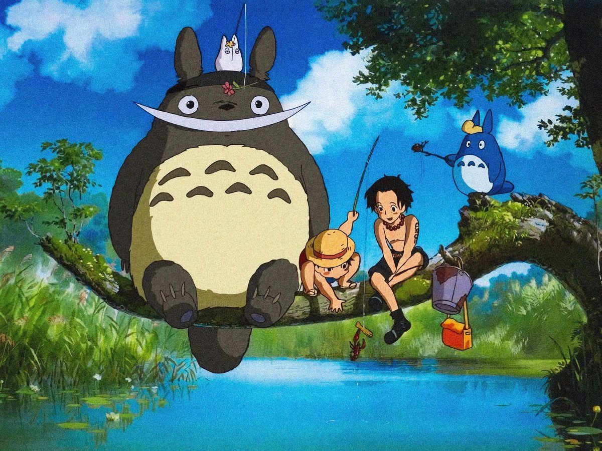 animeclipsz's tweet photo. Luffy, Ace and Whitebeard in Ghibli style 🥺 https://t.co/4QnCdQYDaf