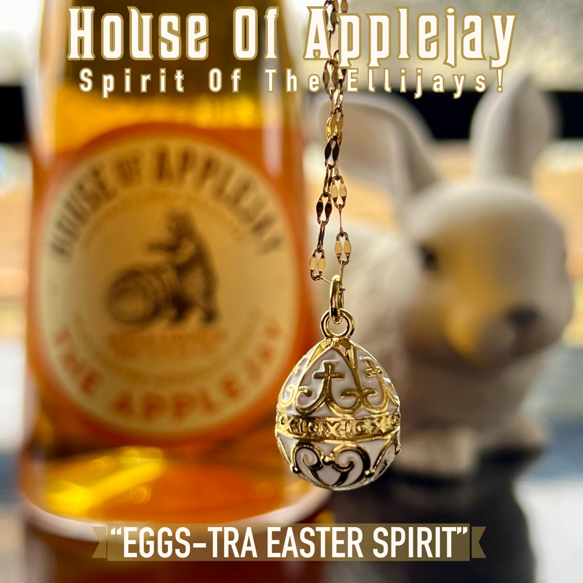 HouseOfApplejay's tweet photo. "EGGS-TRA Easter Spirit" Join us this weekend at the distillery! Get an APPLEJAY from ELLIJAY, and add an Easter necklace, only at HOUSE OF APPLEJAY fine Spirits & Likör Distillery in E Ellijay, GA @Follower @pickellijay #liqueur #Applejay #Distillery #blackbears #Ellijay https://t.co/OSMvUPuxsM