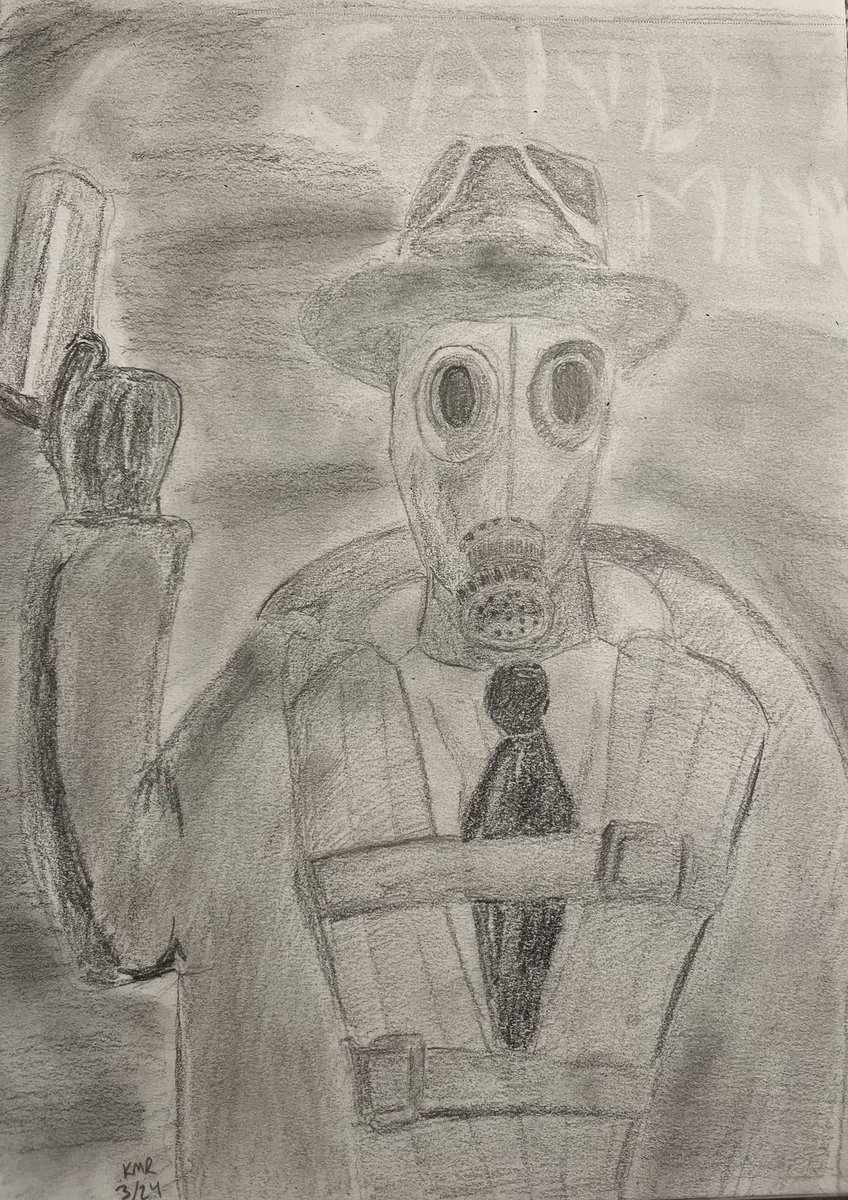 Final challenge in the March #dcfanartclub challenge was Wesley Dodds, the Sandman.  Instead of referencing his gas mask in the comics, I drew from a picture of a gas mask as if from a dark future.
#sandman #sandmanmysterytheatre #wesleydodds