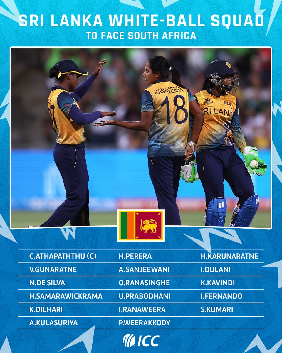 Sri Lanka’s squad for the upcoming tour of South Africa revealed.

#SAvSL | Details ➡ bit.ly/3Tt4HmD