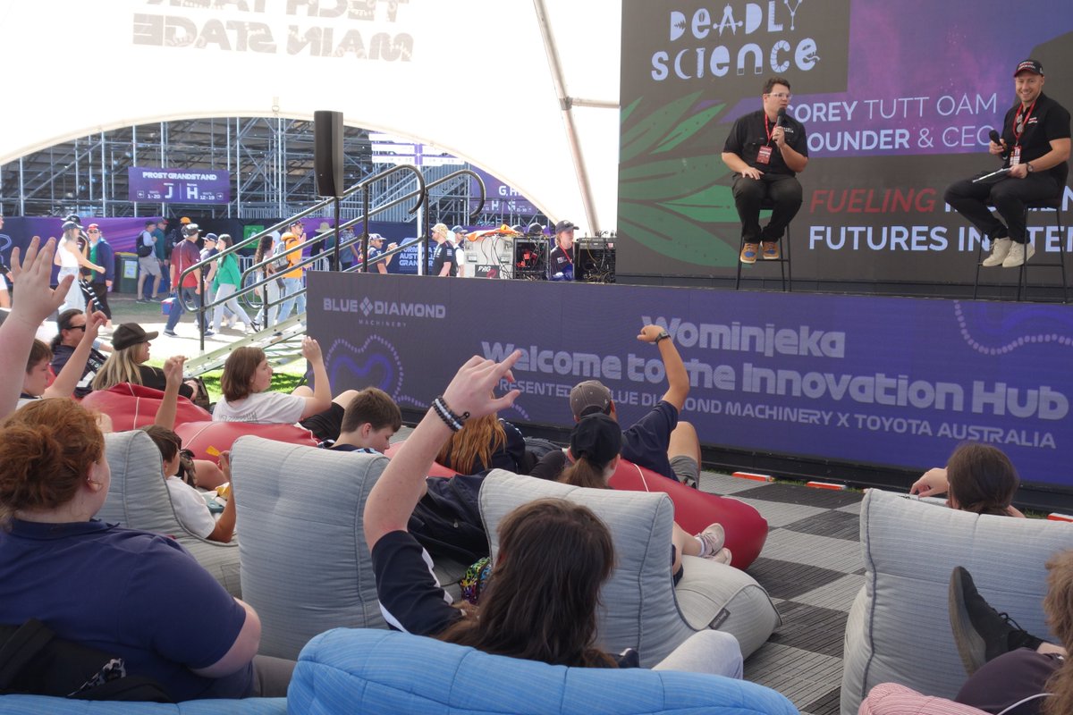 DeadlyScience is at the FORMULA 1 ROLEX AUSTRALIAN GRAND PRIX 2024 as one of the Official Charity Partners, and yesterday our CEO and founder, Corey Tutt took the audience through a Q&A talk at the Innovation Hub presented by Blue Diamond Machinery x Toyota Australia. #AusGp #F1