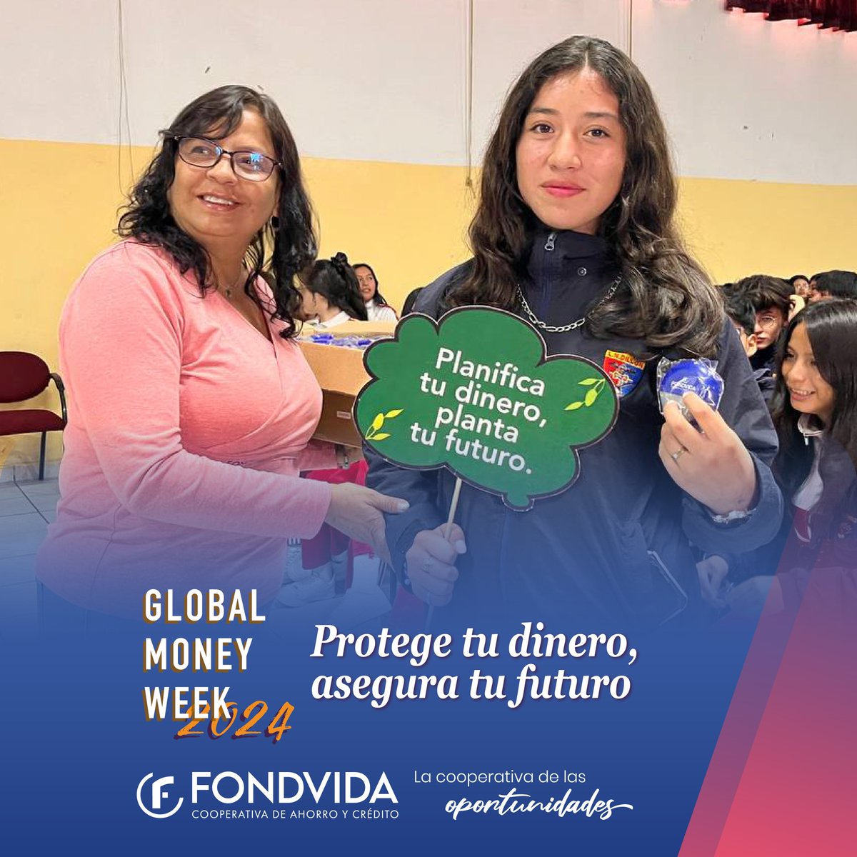 CoacFondvida's tweet photo. Culminamos la #SemanaMundialDelDinero💸 con la capacitación de más de 200 jóvenes del Colegio "Luis Napoleón Dillon" donde exploramos herramientas prácticas que nos ayudarán a asegurar nuestra estabilidad financiera a largo plazo🙌

Somos la cooperativa de las oportunidades🔵🟣 https://t.co/3okYRqX94T