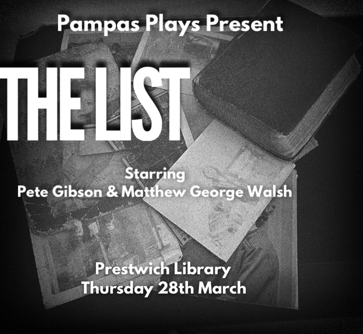 The story of Clement a Nazi hunter tasked with righting the wrongs of The Holocaust one name at a time. He had a long list but has now reached the final name. Two shows one o'clock & three o'clock admission FREE I hope you can join us.