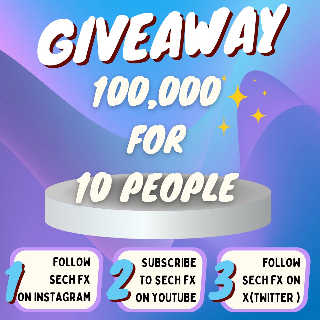 SechereEmmanuel's tweet image. GIVEAWAY ALERT!!!
100,000 for 10 lucky people

* Follow SECH_Fx on  Instagram ( instagram.com/sech_fx?igsh=O… )

*Subscribe to SECH Fx on YouTube. (youtube.com/@SECHFx?si=qVO…)

*Follow @SECHFx on Twitter (X)
Post screenshots in the comment section!
#Giveaways #giveawaytime #GiveawayAlert