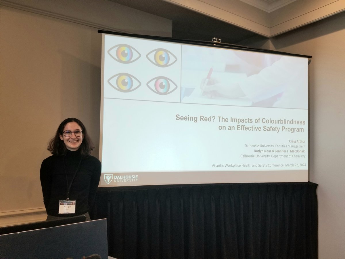 Spent an awesome few days at the Atlantic Workplace Health and Safety Conference and presented some work about the impacts of colour vision deficiency on effective safety programs with colleagues <a href="/katlynnear/">Kat</a> and <a href="/Craig_Arthur/">Craig Arthur</a>. 

<a href="/DalhousieChem/">Dalhousie Chemistry</a> <a href="/DalScience/">Dalhousie Science </a> <a href="/SafetyNS/">Safety Services NS</a>