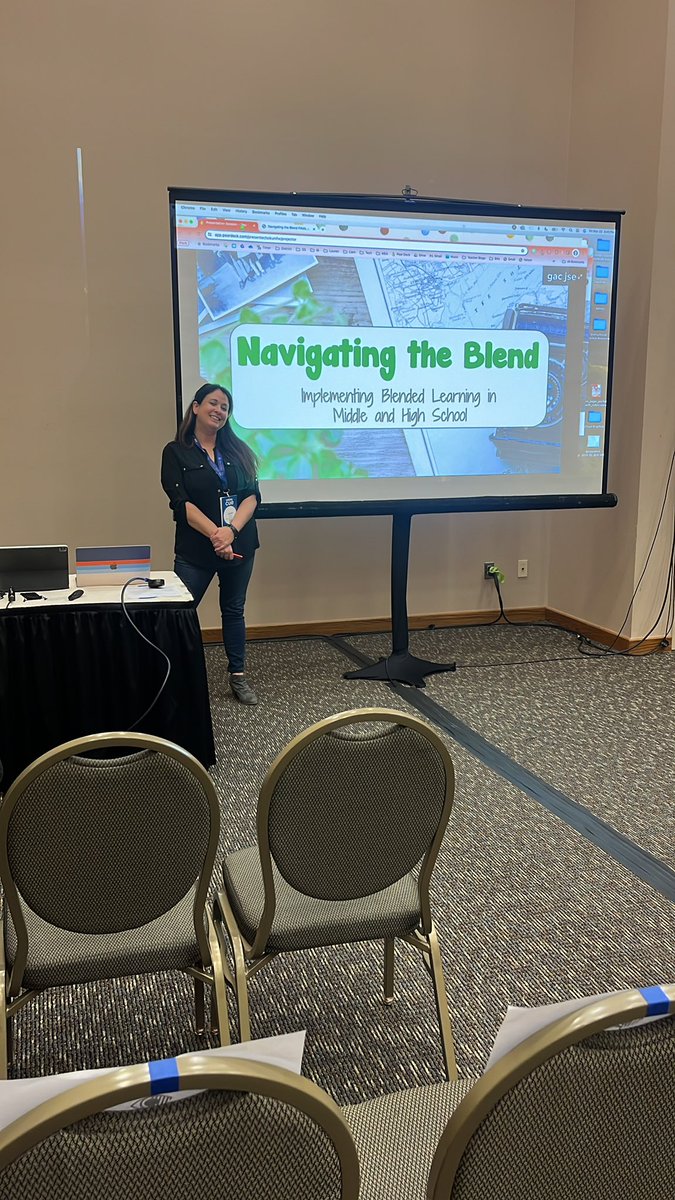 Happy to sit and learn from one of our  very best teachers here at spring CUE, 
Navigating the blend: Implementing blended learning in middle school