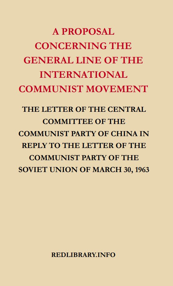 "A Proposal Concerning the General Line of the International Communist Movement", a great contribution to the struggle against Soviet revisionism, is now available for free online reading as well as sale in paperback form.

Paperback: lulu.com/shop/the-centr…