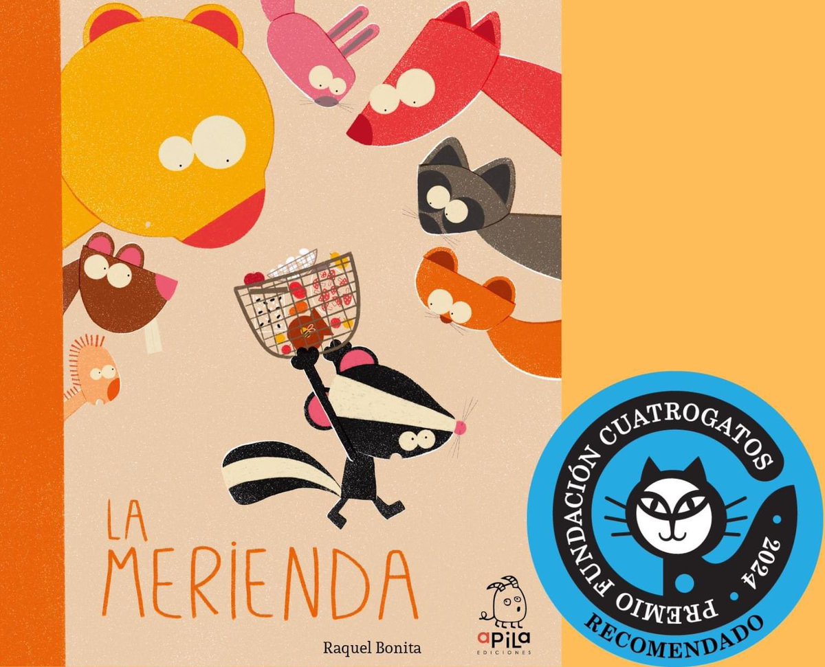 Un álbum con textos breves, mucho movimiento y un desenlace humorístico: perfecto para compartir con los más pequeños. 'La merienda', de Raquel Bonita, publicado en España por Apila Ediciones. @ApilaEdiciones #raquelbonita #apilaediciones #literaturainfantil