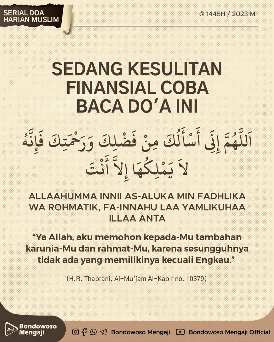 Sedang kesulitan finansial,coba baca do'a ini🤲