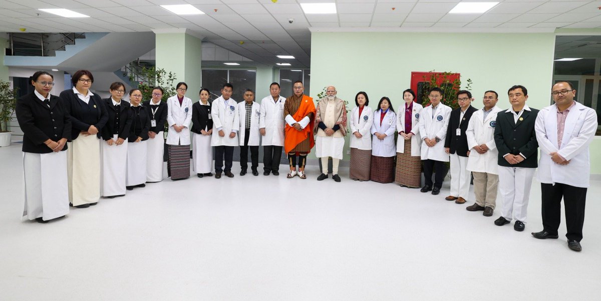 narendramodi's tweet photo. Inaugurated the Gyaltsuen Jetsun Pema Wangchuck Mother and Child Hospital, which stands as a beacon of hope for several families, offering quality healthcare. This facility embodies a commitment to nurturing a healthy future generation. https://t.co/4A3y80L7yA