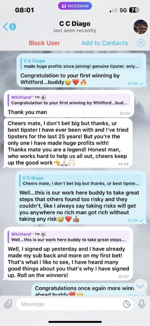 Happy To Announce Another Customer Victory That We Had!🥇

Congratulations Guys! I’ll Continue To Serve You My Best….🥇

Congratulations Once Again We won 🔥!! Joined the Link below for the Next 100% private free fixed game.👇👇

t.me/+tjLAzUxT3os0N…

t.me/+tjLAzUxT3os0N…