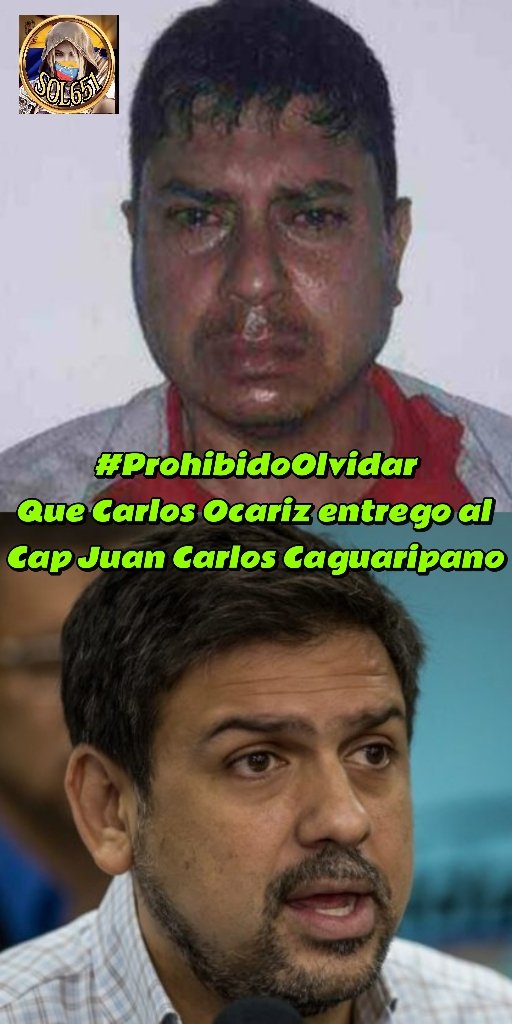 #ProhibidoOlvidar
Que Carlos Ocariz <a href="/CarlosOcariz/">Carlos Ocariz</a> entrego al Cap Juan Carlos Caguaripano
A LOS TRAIDORES NI AGUA MUCHO MENOS UN CAFE