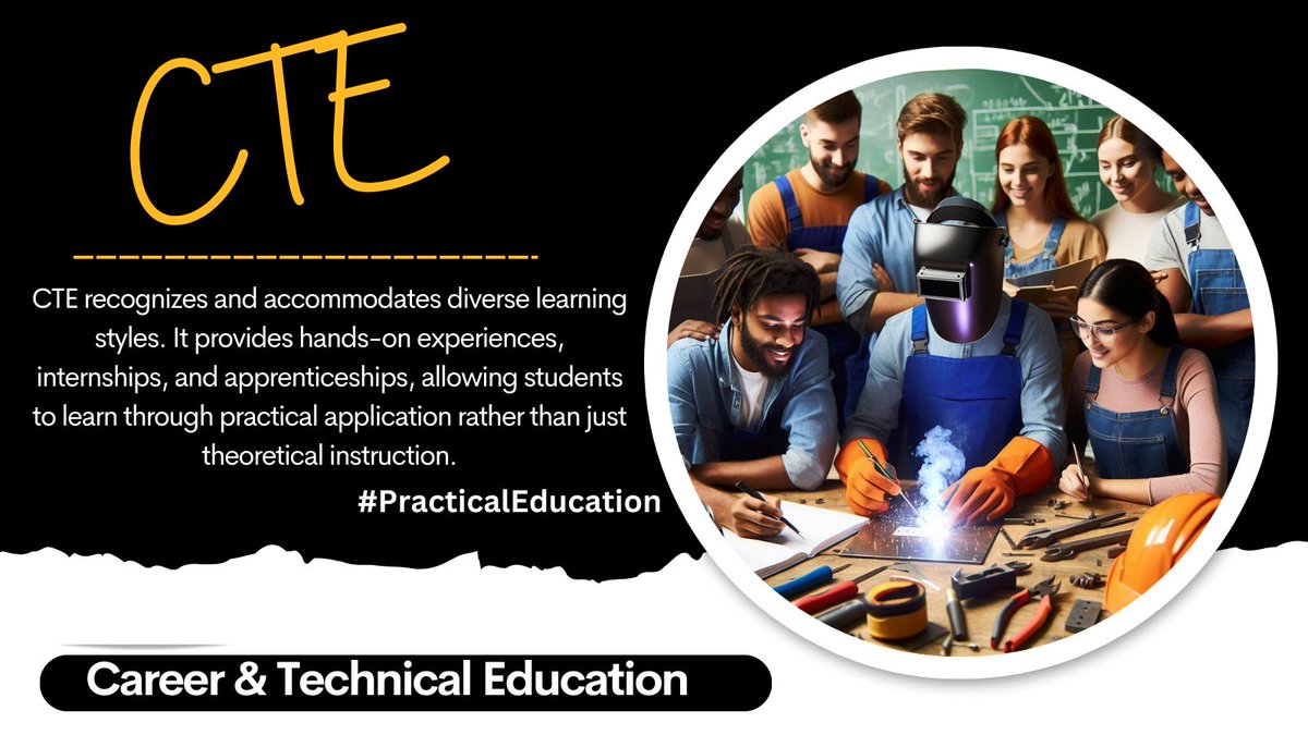 CTE = Diverse Learning, Hands-On Success! 🌐 @NCCE_EdTech #Passion4CTE #CTE