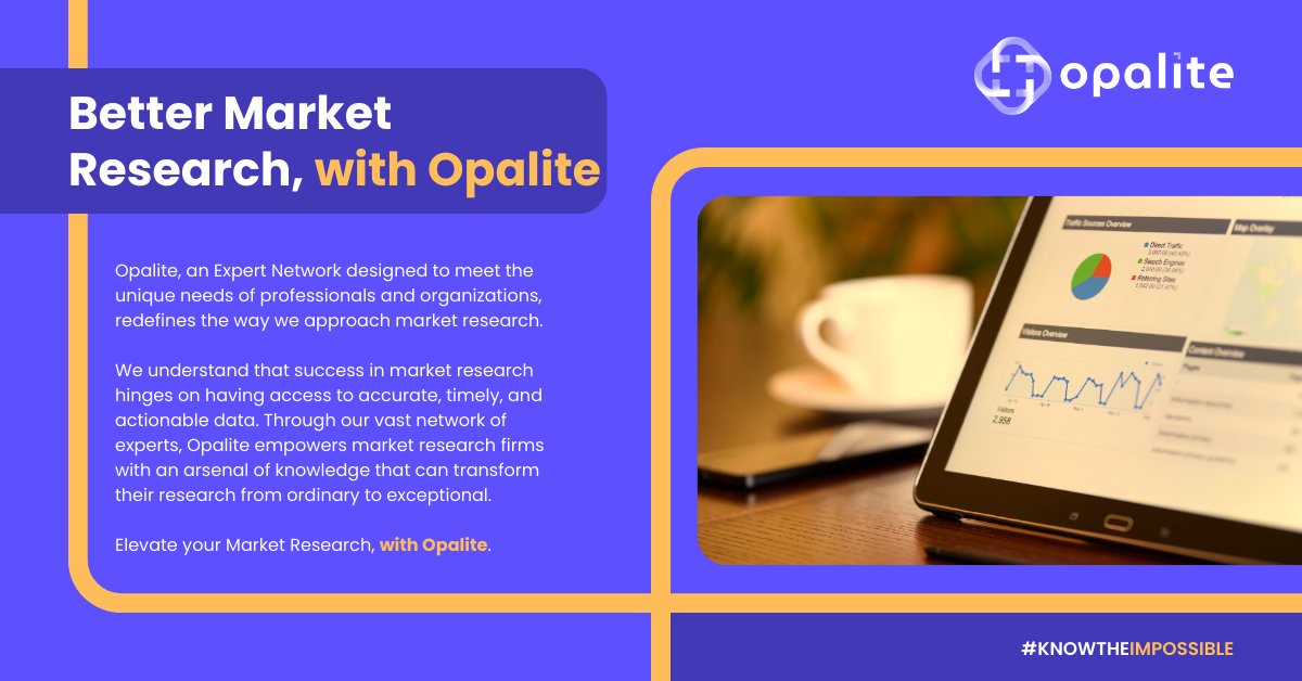 OpaliteNetwork's tweet photo. Better Market Research, with @OpaliteNetwork
To know more, reach us on https://t.co/OFtOdXIKWL or you can email us on info@opalitenetwork.com
#Opalite #KnowTheImpossible #ExpertNetwork https://t.co/ufeFx1rvrT