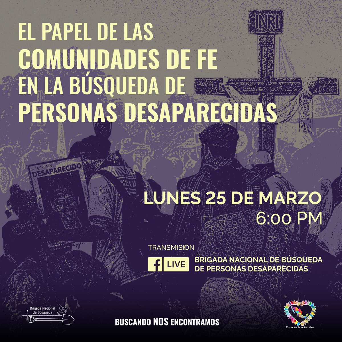 📣¡Iniciamos nuestra temporada de conversatorios!
 La búsqueda también se sostiene a través del abrazo y la escucha. Les invitamos a que puedan acompañarnos.
🗓️ 25  de marzo a las 18:00   
💻 Vía FB. Brigada Nacional de Búsqueda de Personas Desaparecidas. 

¡No te la pierdas! 🫀