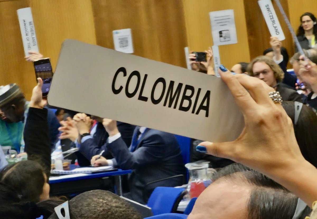 La voz de Colombia 🇨🇴se escucha fuerte en Naciones Unidas #CND67. Hoy se rompió el “consenso de Viena” y se aprobó una Resolución histórica sobre reducción de daños. Se abre camino a una política internacional de drogas que salvará vidas!