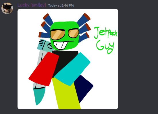 Bluebroad2's tweet photo. My friend made a Fanart for get jetpack-guy!

#regretevatoroc #Regretevator https://t.co/XrjoAyjSjC